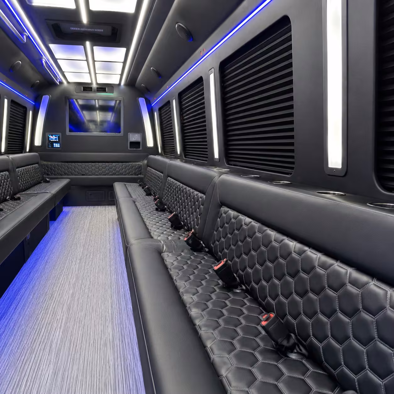 50 passenger party bus interior